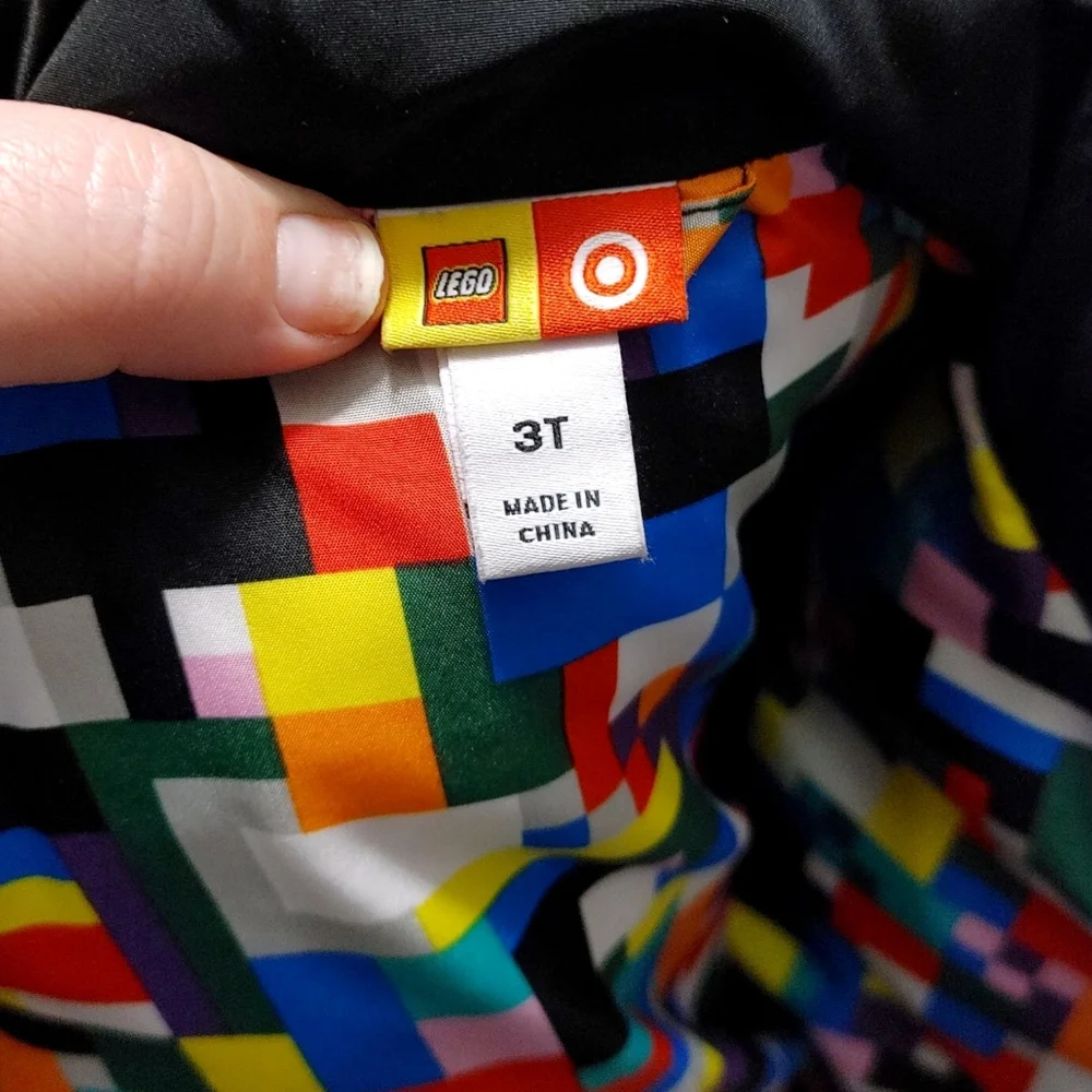 Lego Target Colorblock Detachable Sleeve Zip Up Puffer Jacket Kids Boys Size 3T